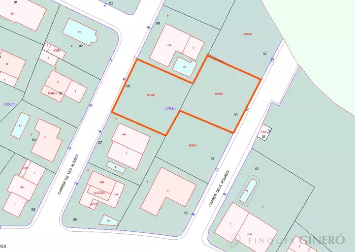 URBAN PLOT OF 906 M² IN CAN JORDI, RIUDELLOTS DE LA SELVA, WITH FRONTAGE ON TWO STREETS AND POSSIBLE SUBDIVISION